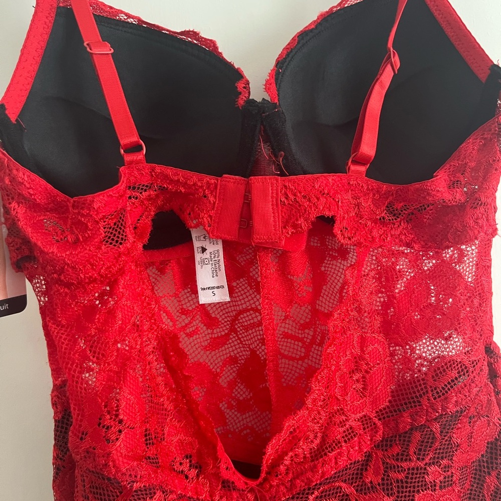 French Affair Push-Up Bodysuit Lace Lingerie,New - Picture 5 of 5